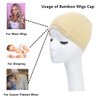 Kinglovestar Bamboo Wigs Cap for Women Bald Cap Soft Breathable Wigs Grip Cap Elastic Wig Cap for Wigs Even Cancer Chemotherapy Patients (Brown)
