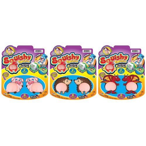 JA-RU Tooshie Squishy Stickers (3 Packs of 2) 3D Stickers Squeeze Stretch Pinch The Tooshie Butt Squishy Stress Relief Fidget Toy for Kids and Adults. Stress Ball Goodie Bag Stuffers. 4416-3s