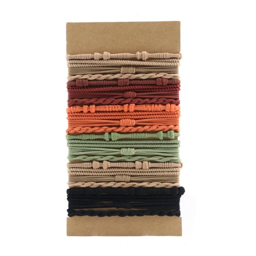 24 PCS Boho Hair Ties, Multiple Styles Hair Ties for Women, Elastic Bands for Ponytails,Hair Ties No Damage,Bracelet Hair Ties,Cute Hair Ties For Thick or Thin Hair (Color1)