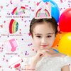 SuPoo Sequin 2nd Birthday Hat Headband 2nd Birthday Decorations for Girl Rainbow Birthday Crown for Girls Princess Tiara Elastic Hairbands 2 Year Old Happy Birthday Party Cap Decorations Accessories