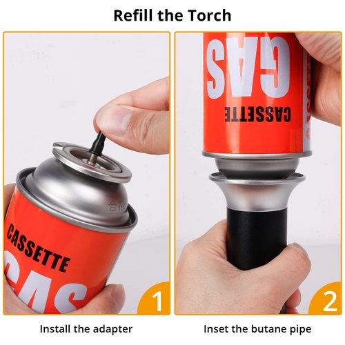 Sondiko Butane Adapter Tips Kit - Butane Lighter Refill Adapter, Release and Refill Gas Adapter, Gas Refill Adapter for Short Nozzle's Butane Tank, Butane Torch, Butane Lighter(Black)