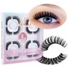 Long Full Fluffy Wispy Lashes Pack Lightweight Volume Clear Band Soft 3D Mink False Eyelashes 8 Pairs Reuseable Natural Look