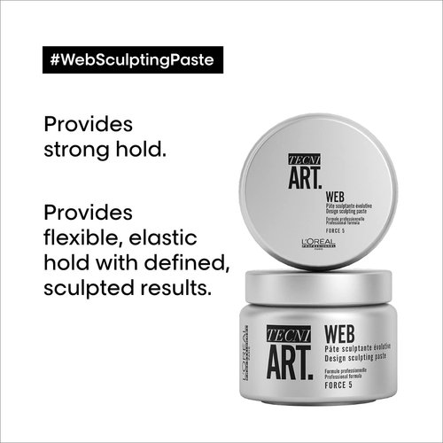 L'Oreal Professionnel Web Sculpting Paste| Strong Hold Pomade and Styling Gel | Defines and Sculpts | For All Hair Types