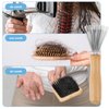 Andibro Hair Brush Cleaner Tool, Comb Cleaning Brush Rake Design Brush Cleaner Wooden Handle Hair Remover Mini Hair Instrument for Removing Hairs Dust Dirt Lint Home Salon