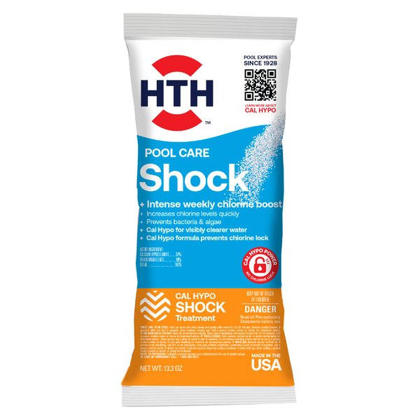 HTH 52031 Swimming Pool Care Shock, Swimming Pool Chlorinator Boosts Chlorine Levels, Cal Hypo Formula, 13.3oz