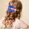 4th of July Hair Clips White Blue Red Bows Clips Grosgrain Hair Barrettes Independence Day Headwear Boutique Hairpin Hair Accessories Alligator Clips Supplies Party Decorations for Girls Kids 4PCS