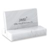 JIMEI Business Card Holder for Desk - Business Card Display Holder - Made of White Carrara Marble - Desk Organizer Stand for 25 Business Cards - Cute Office Desktop Accessory for Men and Women