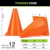 brooman 7 Inch Soccer Cones Sports Training Cones Field Marker for Soccer Football Basketball Practice Drills (Orange, 12 Pack)