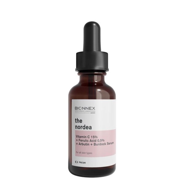 The Nordea 15% Vitamin C Face Serum 30ml - Skin Brightening Formula for Dark Spots, Fine Lines, Wrinkles, and Even Skin Tone - Enhanced Skin Nourishing Solution - Fast-Absorbing Serum for Radiant Skin