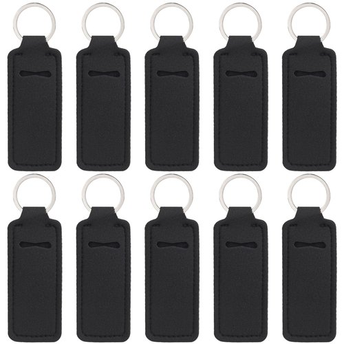 AUEAR, 10 Pack Lip Balm Sleeves Lipstick Holder Chapstick Keychain Holders Lip Gloss Holder for Women and Girls