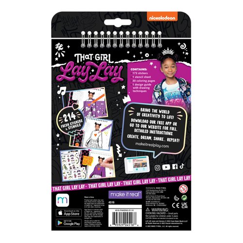 That Girl Lay Lay: Fashion Design Sketchbook - Make It Real, Nickelodeon, Includes 214 Stickers & Stencils, Draw Sketch & Create, Fashion Coloring Book, Tweens & Girls, Kids Ages 6+