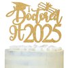 Doctored It 2025 Cake Topper, It's Dr Actually, Happy Doctoral Degree Cake Decorations, Congrats Dr, Class of 2025 Doctorate Graduation Party Decorations Gold Glitter