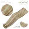 WindTouch Clip in Hair Extensions Human Hair Balayage Mixed Bleach Blonde 15Inch 70g Highlights for Blonde Remy Hair 7PCS #18P613 Gift for Women