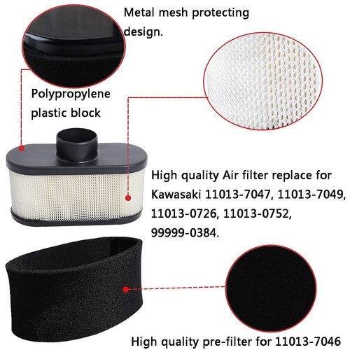 5 Packs 11013-0752 Air Filter Compatible with Kawasaki FR691V FR651V FR730V FS481V FS541V FS600V FS651V FS691V FS730V 4-Cycle Engine Cleaner Lawn Mower, Replace 11013-7046 11013-7047