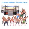 32Pcs Wrestling Toys for Kids, Wrestlers Playset with 12 Wrestling Action Figures, 2 Wrestling Rings, Many Realistic Accessories, Toy Figures & Playset Gift for 2 3 4 5 6 Boys Girls, Cool Cake Toppers