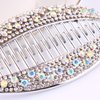 2PCS Crystal Rhinestone Banana Clip Fish Shape Claw Clips Elegant Ponytail Hair Twist Holder for Women Girl Golden Silver