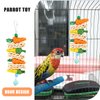 LUOZZY Bird Toys for Parakeets Funny Bird Chew Toys Wooden Natural Corn Carrot Bird Parrot Foraging Hanging Toys for Small Parrots Parakeets Conures Cockatiels