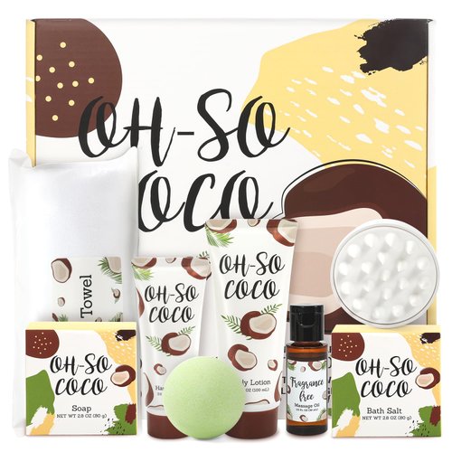 Gift Set for Women BFFLOVE 8pc Spa Gifts for Women Bath Set for Women with Bath Bomb, Scentd Candle, Massage oil, Towel, Mothers Day Gifts for Mom