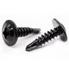 mxuteuk 100PCS #8×1/2" & 5/8" Self Tapping Screws for Metal Self Drilling Screw 410 Stainless Steel Black for Building G023-BT-100