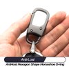 MECHCOS Metal Keychain Car Fob Key Chain Holder Clip with Detachable Valet Key Ring & Anti-lost D-ring for Men and Women - Gunmetal
