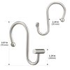 Nickel Shower Curtain Hooks, Rust Proof Shower Curtain Rings for Bathroom, Silver Metal Decorative Shower Curtain Hooks Hangers for Shower Curtain Rod, Set of 12 T-Bar Design