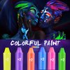 12 Pieces Glow In The UV Light Body & Face Paint,Glow In The Black Light Face Painting Kits Makeup for Adult Glow Party Supplies