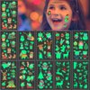 Luminous Christmas Temporary Tattoos Kids, 120 PCS Christmas Fake Tattoos Glow in the Dark, Waterproof Body Stickers, Xmas Holiday Party Favors Supplies Decorations for Boys Girls Stocking Stuffers