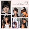 VANANGA French Hair Bangs Clip on, Silver Grey Long Wispy Bangs Hair Clip with Temples Natural Fringe Neat Bangs Hair Clip Hair Piece Long Bangs Clip in Hair Extensions for Women(Silver Grey)