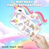 100 PCS Cute Funny Pastel Rainbow Unicorn Temporary Tattoos Sticker for Kids Rainbow Birthday Party Decorations Favors Supplies Decor Gifts Boys Girls Baby Shower Cute Fake Tattoo School Reward Themed