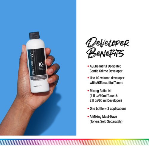 AGE beautiful 10 Volume Gentle Creme Hair Developer | For Permanent Hair Color Dyes, Toners, Lighteners | Professional Salon Coloring | Long Lasting Haircolor | 4 Fl Oz