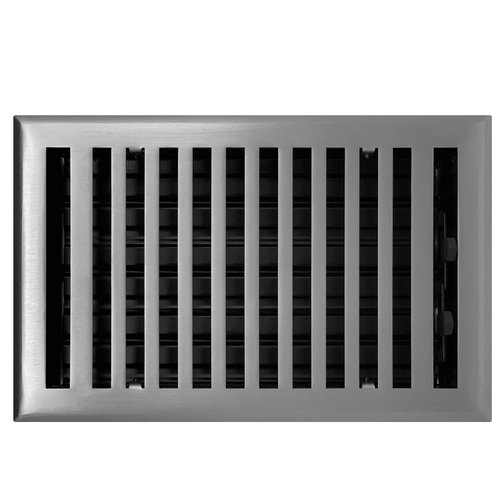 Madelyn Carter Contemporary Vent Cover, Solid Cast Brass Interior, Controls Air Flow, 4 x 10 inches (Overall Face: 5.25 x 11.5 inches), Brushed Nickel