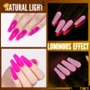 YOKE FELLOW Glow in the Dark Gel Nail Polish, 10ML Soak Off UV Glows Luminous Effect Gel Polish Fluorescent Bright Purple for Salon or DIY At Home