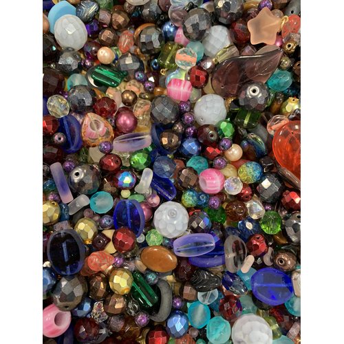 Assorted Glass Beads for Jewelry Making, DIY Lamp Work, Arts and Crafts, and Decorative Hobby Artistry, Colorful Crystal Assortment Bulk Mix, 4-18mm, Half Pound