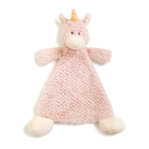 DEMDACO Wendy Unicorn Rose Pink Children's Plush Rattle Blankie