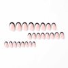 Foccna French Tip Fake Nails Black Press on Nails Short Acrylic Full Cover False Nails for Daily Wear Artificail Almond Nails for Women and Girls 24Pcs