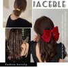 Iaceble Black Ribbon Hair Scrunchies Rope Satin Square Hair Tie Rope Elastic Silk Hair Band Ties Ponytail Holder Hair Rope Decorative Hair Accessories for Women and Girls Headdress