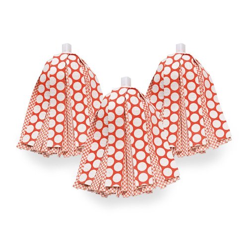 Libman Wonder Mop Head Replacement | Absorbent Microfiber | Self Wringing Mop | Best Mop Refill | Machine Washable | Multi-Surface Floor Mop | 3 Replacement Pads,Red & White