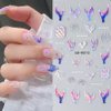 5D Dreamy Mermaid Tail Nail Stickers Summer Nail Decals 5D Embossed Laser Mermaid Nail Art Stickers Sea Wave Fishtail Shellfish Starfish Nail Design Stickers Self Adhsive Ocean Stickers for Nails DIY