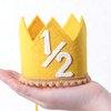 Half Birthday Crown - Yellow Crown for 6-Month Baby's Birthday Party, Girls/Boys Party Supplies and Decorations