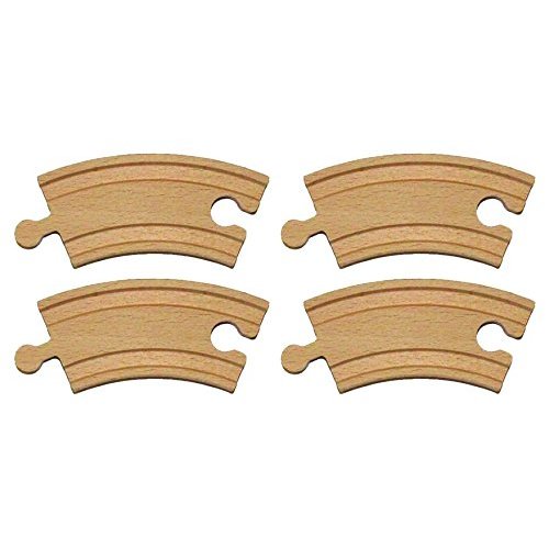 3-1/2" Curve Wooden Train Track - Set of 4