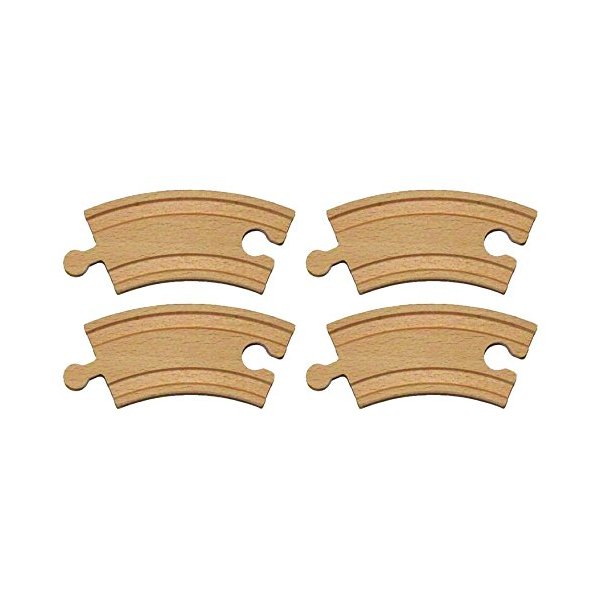 3-1/2" Curve Wooden Train Track - Set of 4