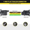 Oyviny 4 Way Flat Trailer Extension Coiled Cable 3 Feet 4 Pin Male and Female Wiring Harness Adapter 36" Stretchable Coiled Extension Wiring Cable with Dust Cover Plug & Play Connector 18 Guage
