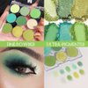 KARNAR Shimmer Matte Green Eyeshadow Palette, 9 Colors Light Dark Green Eye shadow Paleta, Glitter Eyeshadow Makeup Palet, Forest Grass Olive Tea Green Moss Green Powder H1…
