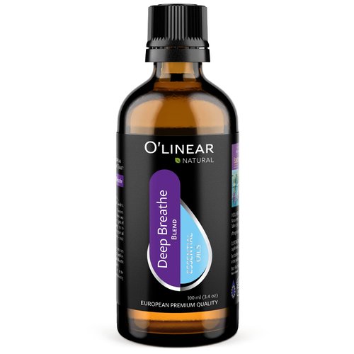 Breathe Essential Oil Blend - Calming Drops for Easy Breathing, Sweet Dreams and Relaxation, Mix of Peppermint, Lavender and Eucalyptus Oils Ideal for Humidifier, Meditation, and Home Spa Bulk Bottle