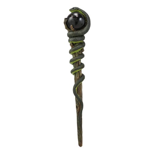 Ebros Witches Wizards and Sorcerers Realistic Fantasy Cosplay Wand Decorative Magical Spells Sorcery Costume Prop Accessory Decor Collectible Figurine (Nagini Black Orb Snake)