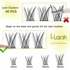 i-Laesh Lash Clusters - E02 DIY Eyelash Extensions 40 Clusters - Mega Volume D Curl Individual Lashes Cluster Extensions for DIY at Home (Lash Clusters - E02, D - 10-16 mm)