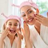 SuPoo Snail Face Wash Headband - Light Pink, Soft Microfiber Material, Funny Design, One Size Fits Most, Strong Water Absorbent, Multi-Function Use for Spa, Sports, Yoga, Makeup, Face-Washing, Shower