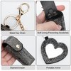 Black Lipstick Holder with Mirror Leather Diamond Lip Gloss Bag Chapstick Holder Keychain Portable Lip Balms Holder for Women Girl Travel Lipgloss Coins Storage Holder for Purse