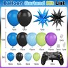 Video Game Balloon Arch Garland Kit, Blue Purple Green Black Party Balloons with 2Pcs Game Handle Foil Balloons for Video Game Theme Birthday Party Boys Game Night Decor
