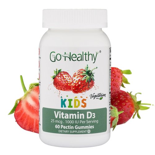 Go Healthy Vitamin D Gummies for Kids, Toddlers - Vegetarian Suitable, Pectin Gummy Vitamins, Non...